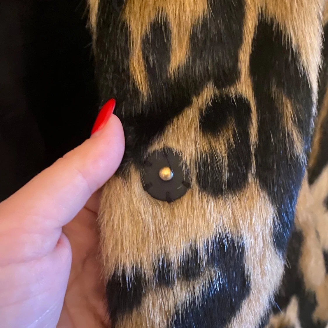 Leopardmönstrad pälsjacka - 91