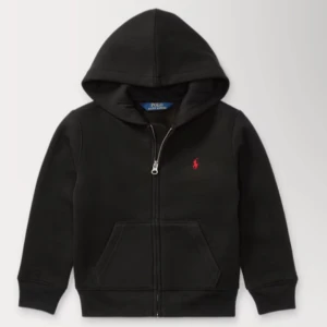  Ralph Lauren zip hoodie - Snygg svart hoodie från Ralph Lauren med dragkedja och röd logga på bröstet.  Storlek XL i barn men passar S-M i Herr!!