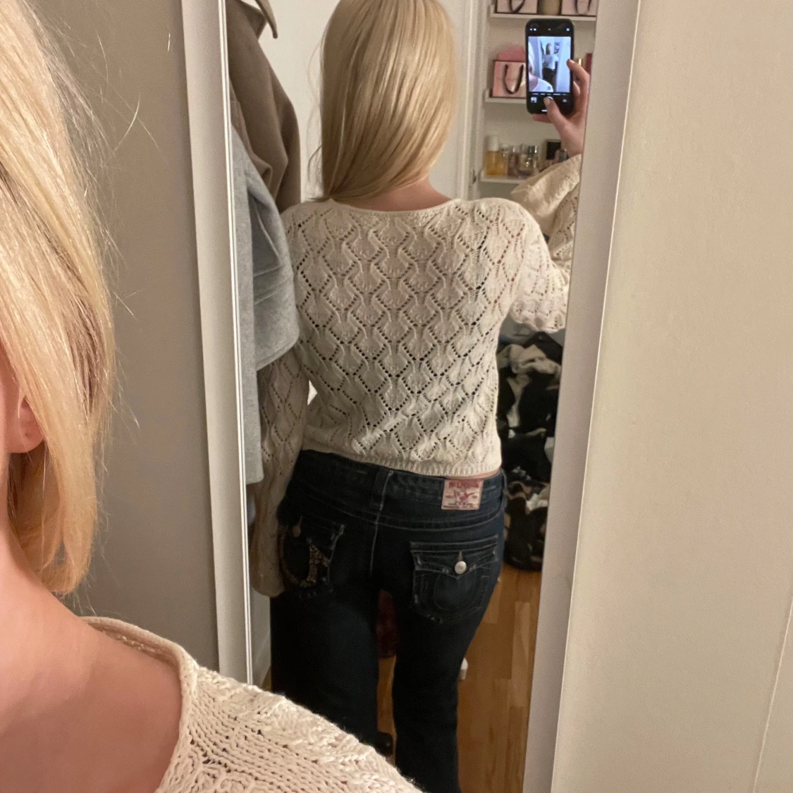 Vit stickad kofta från Stradivarius - 2