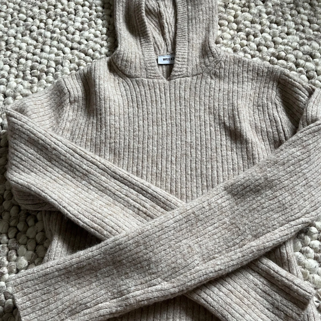 Stickad hoodie  - 90