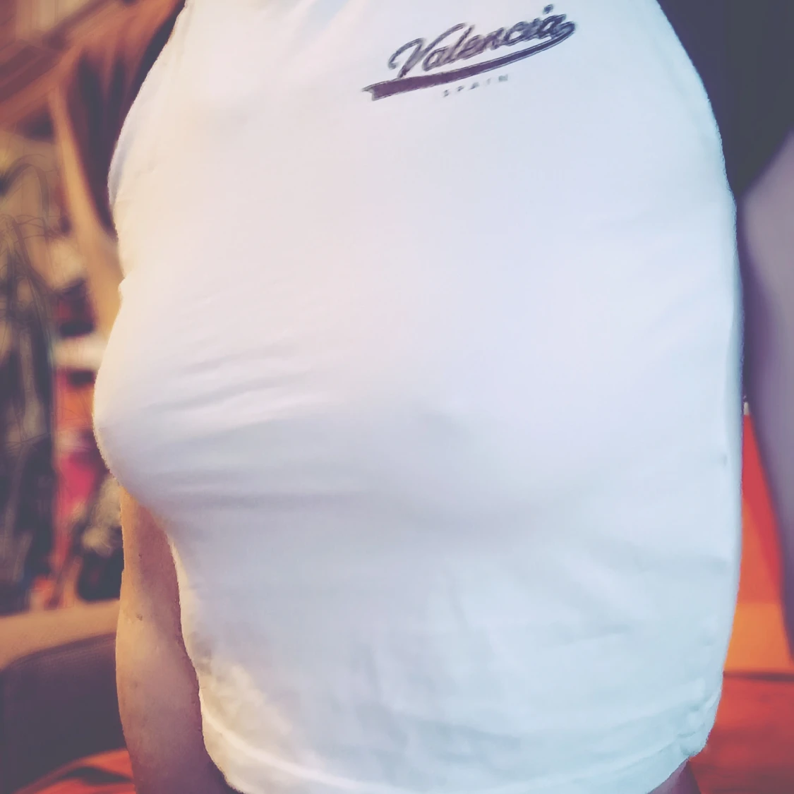 Vit och brun t-shirt med Valencia-tryck - 1