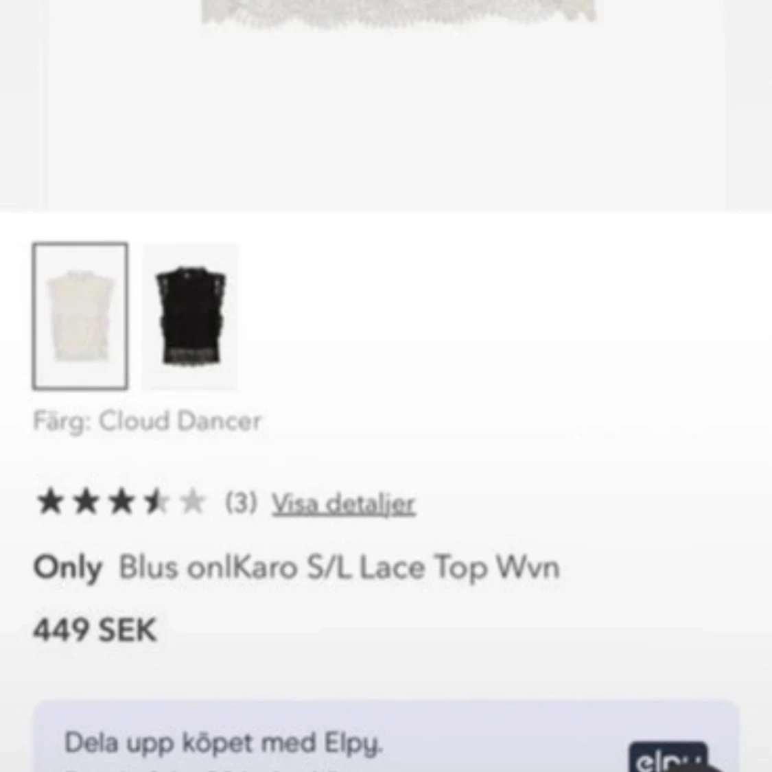 Vit spetstopp/blus - 3