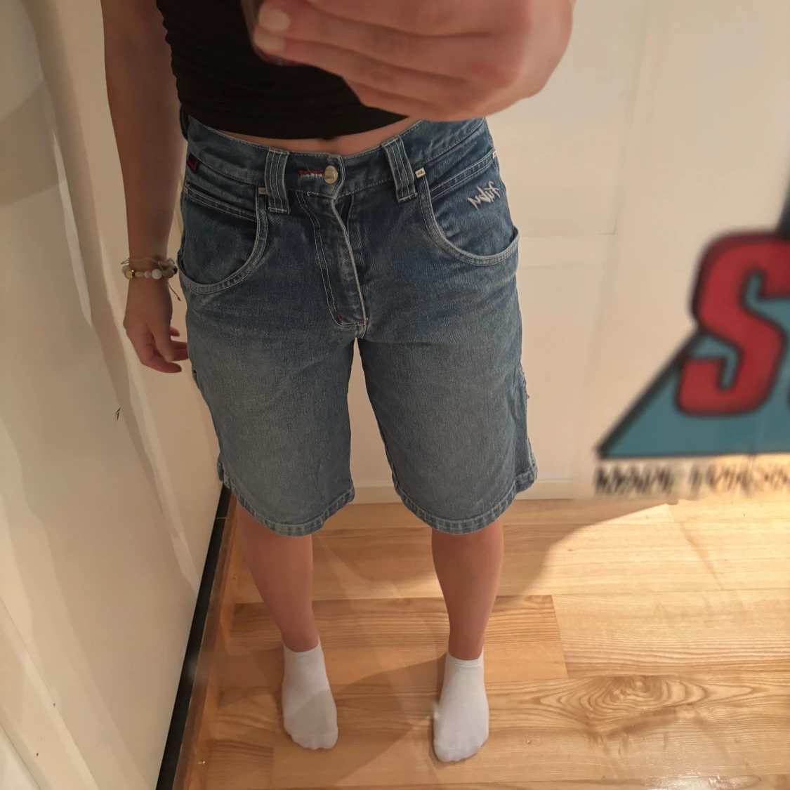 Blå jeansshorts från Fubu - 4