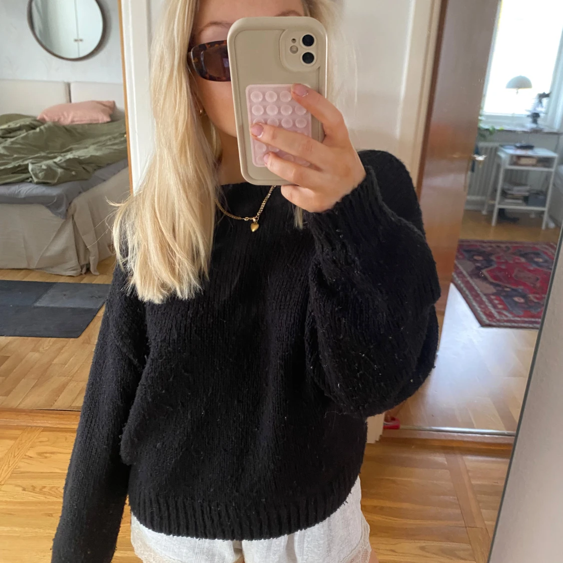 Svart stickad tröja Zara - 1