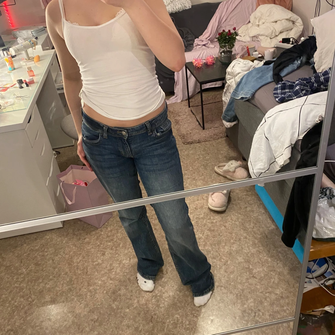 Låg midjade bootcut jeans