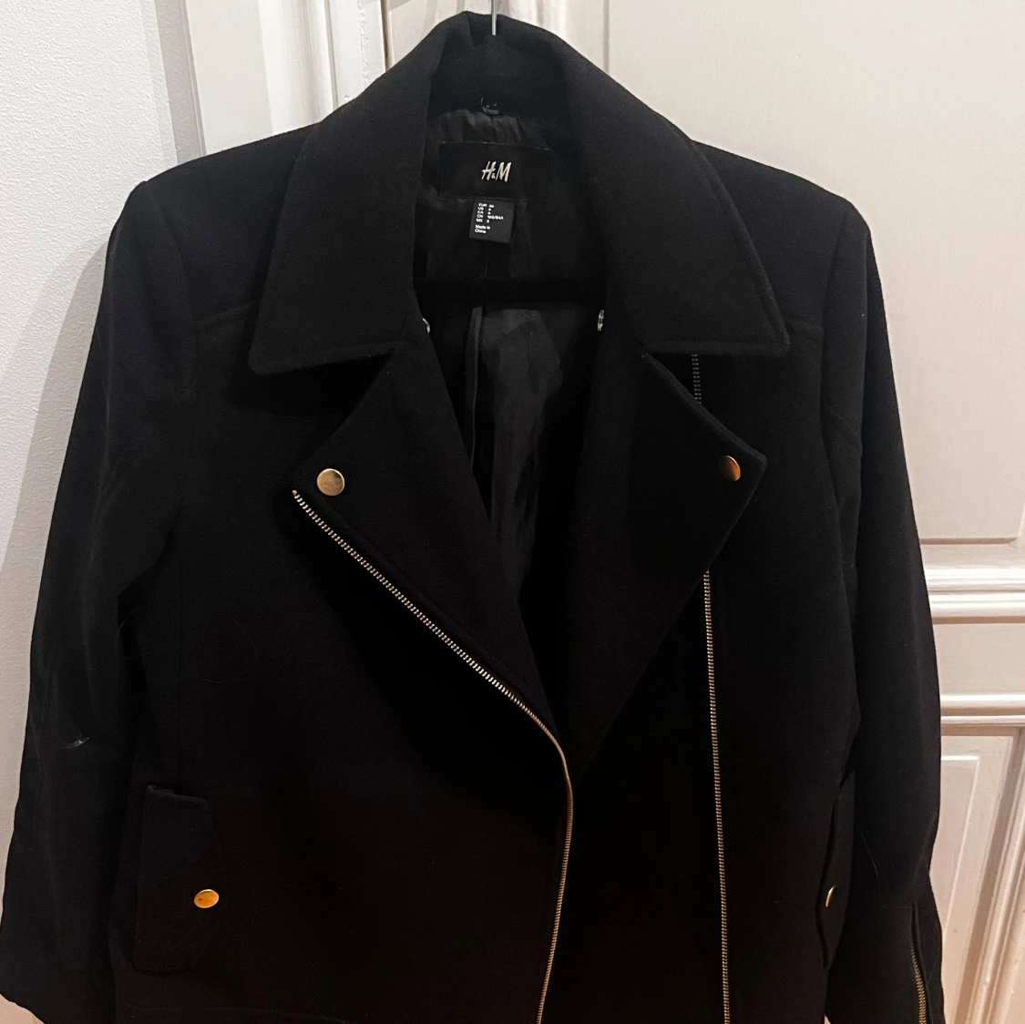 Svart kappa/ bikerjacka  - 90