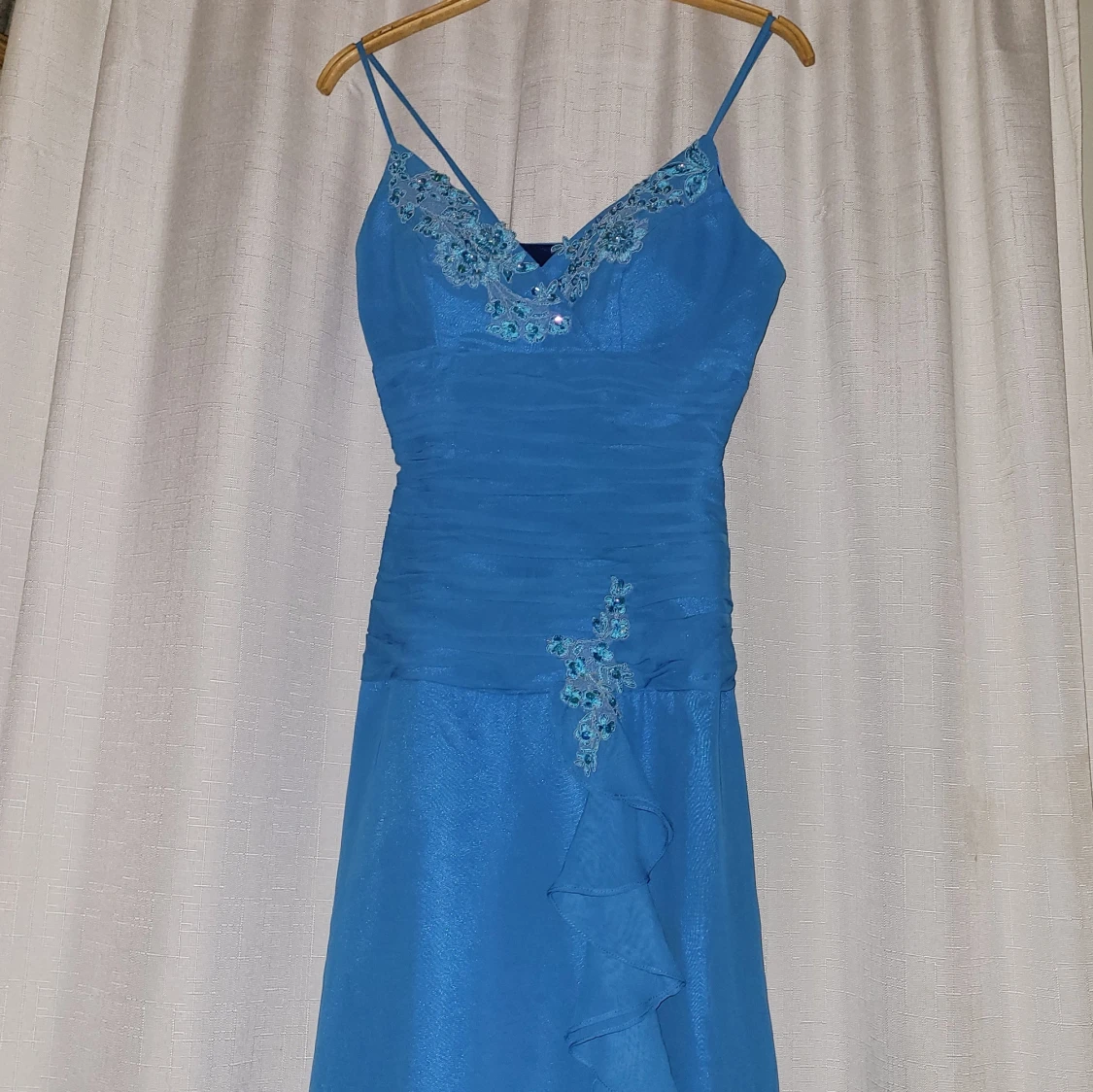 Blå vintage klänning xs/s