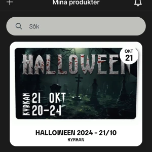 Halloween fest - Säljer min halloweenfest biljet till 21 oktober. Säljer för 250 först till kvarn att skriva till mig