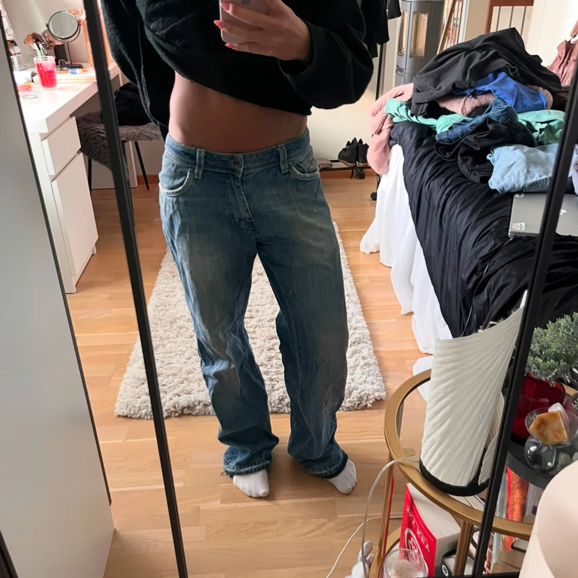 Blå baggy jeans