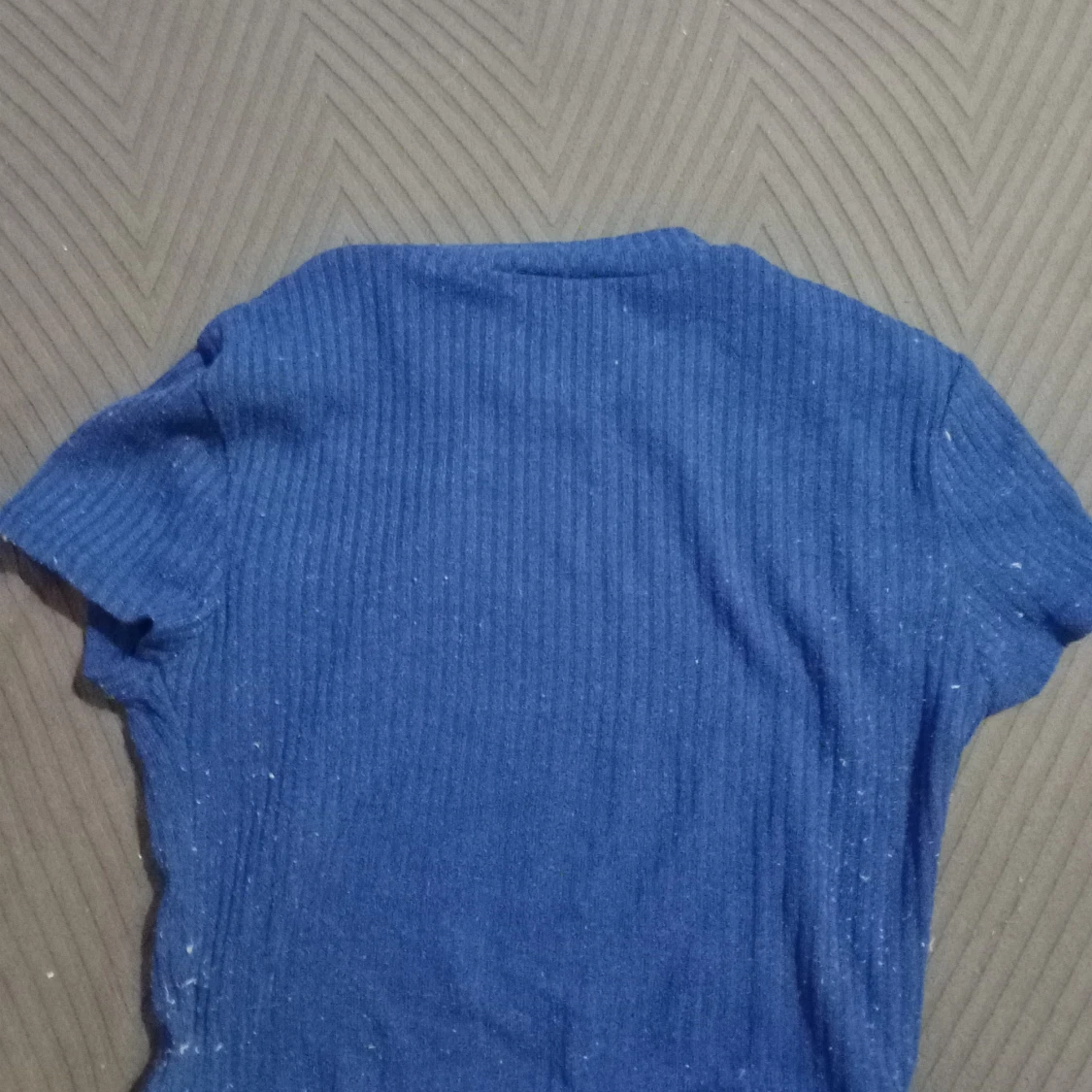 Blå ribbad topp - 90