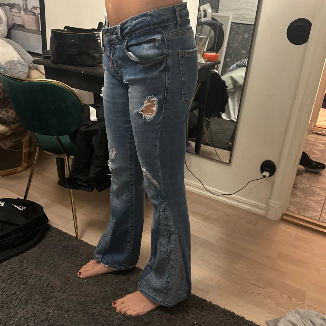Lågmidjade bootcut jeans - 91