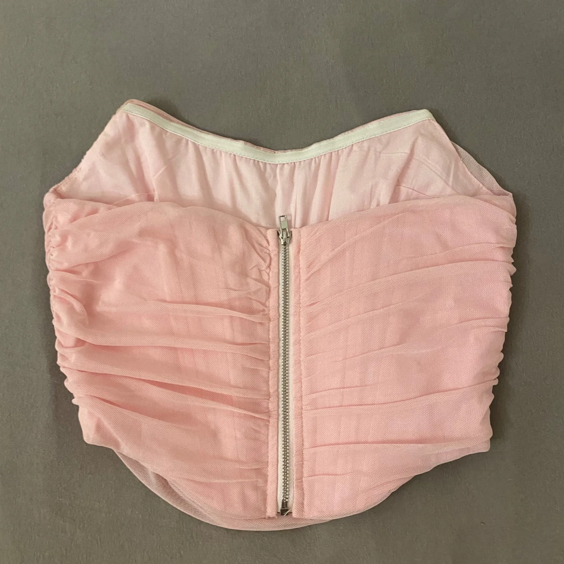 Rosa axelbandslös topp - 90