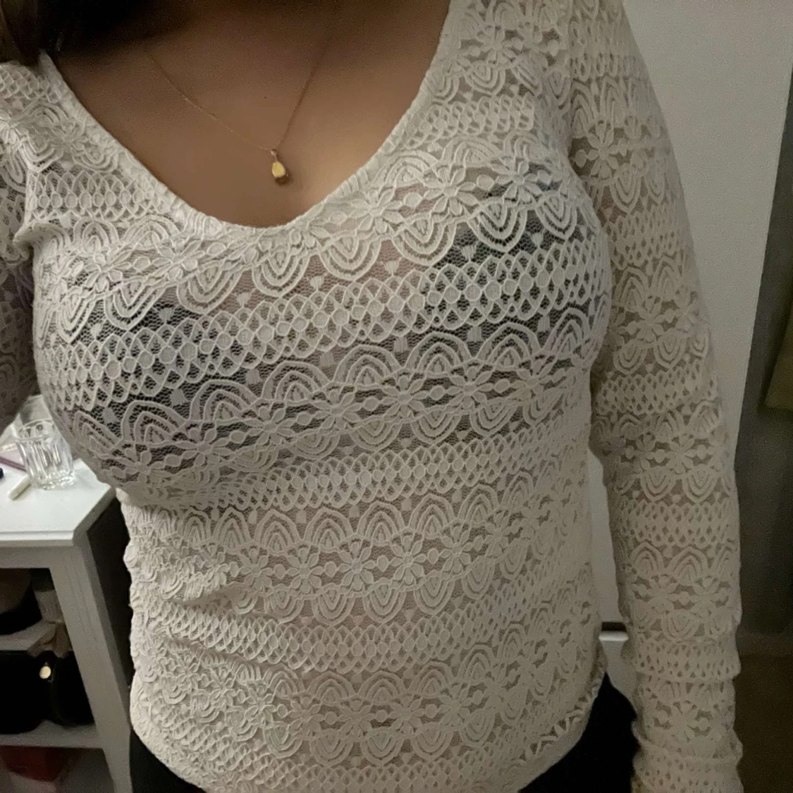 Vit mönstad VILA tröja  - 90