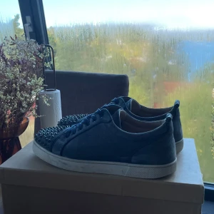 Christian Louboutin  - Hej, jag säljer ett par Christian Louboutin i färgen navy/blå, skorna är i skick 9/10 pga att en tagg är borta, på första bilden ser man hur sulan är lite smutsig men fixas innan försäljning, strlk 41,5 men passar 42-43. Skriv dm för fler frågor!