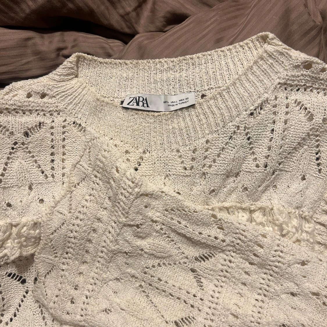 Vit stickad tröja från Zara - 90