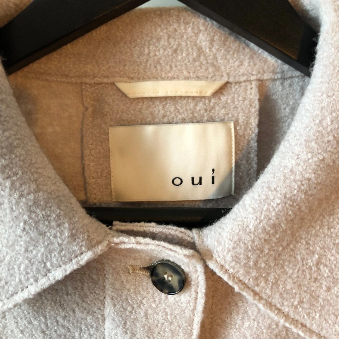 Beige Overshirt i ull från Oui, 40-42 - 90