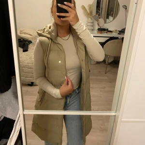 Väst  - Snygg väst från Zara i en grön/grå/beige färg med guldiga detaljer. Endast använd ett fåtal gånger