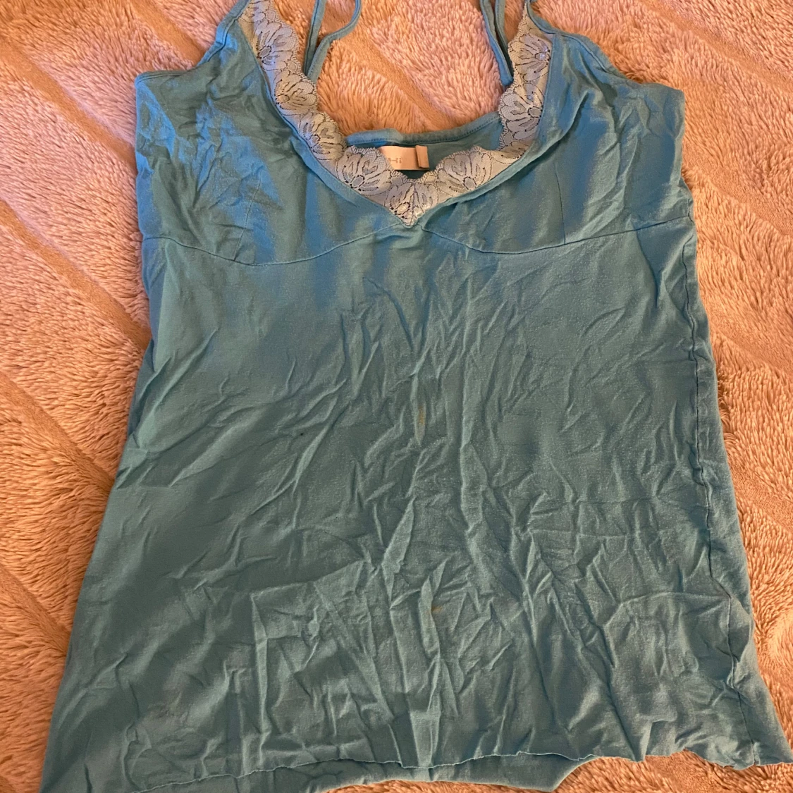 Blått spets linne - 90