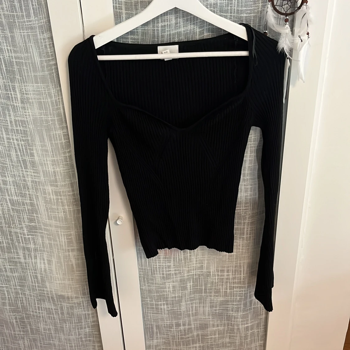 Svart ribbad tipp - 91