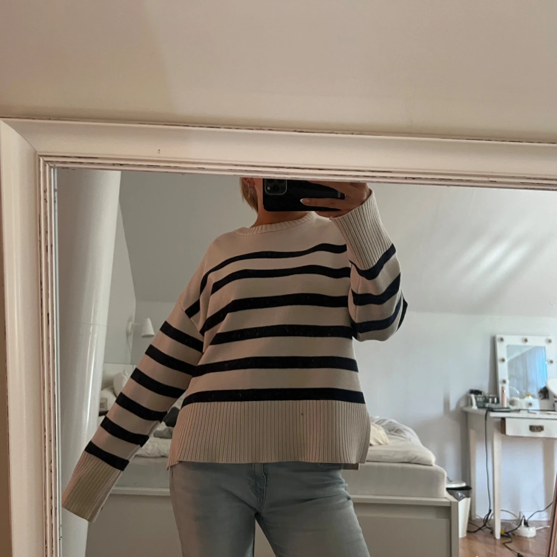 Randig stickad tröja - 92