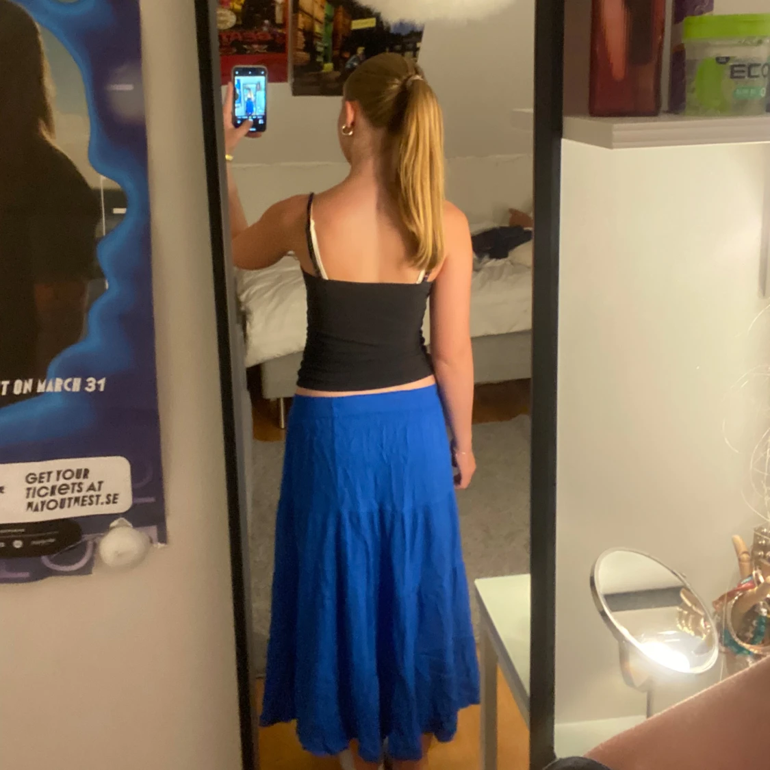 Blå långkjol - 90