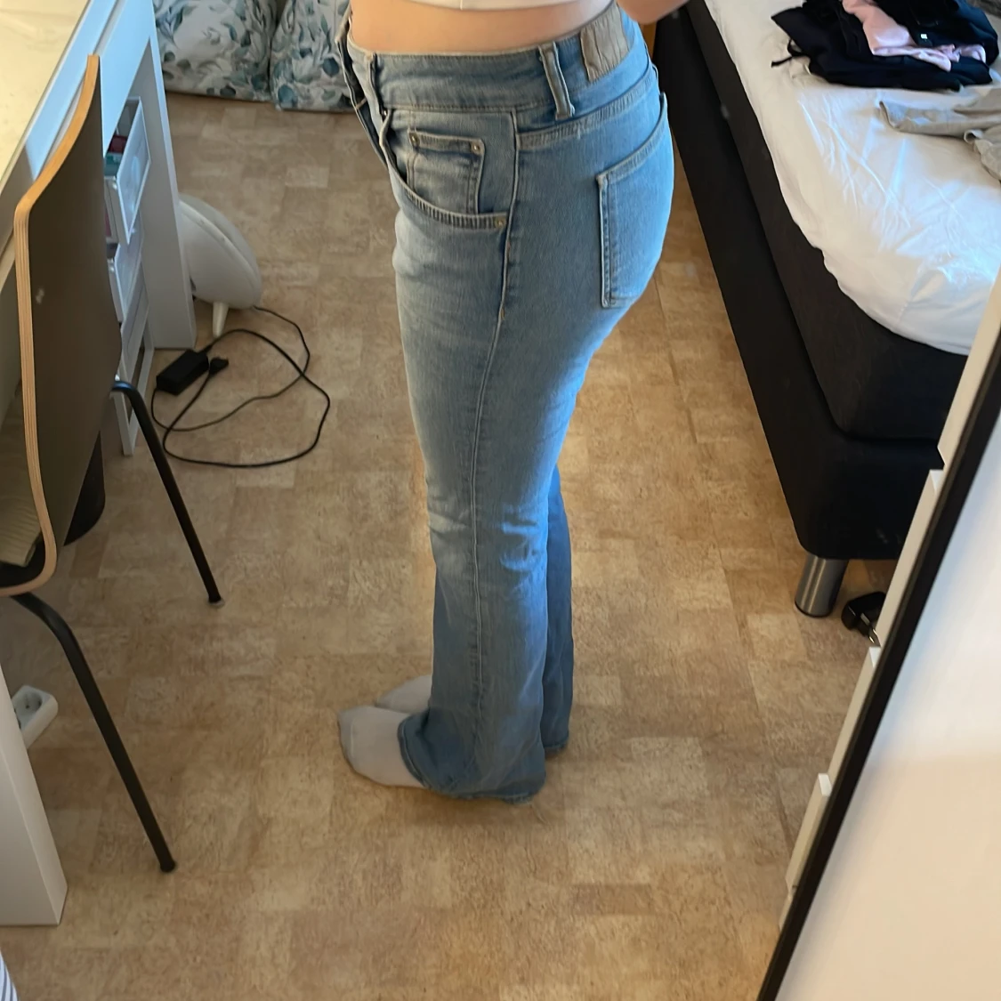 Bootcut mid waist jeans - 90
