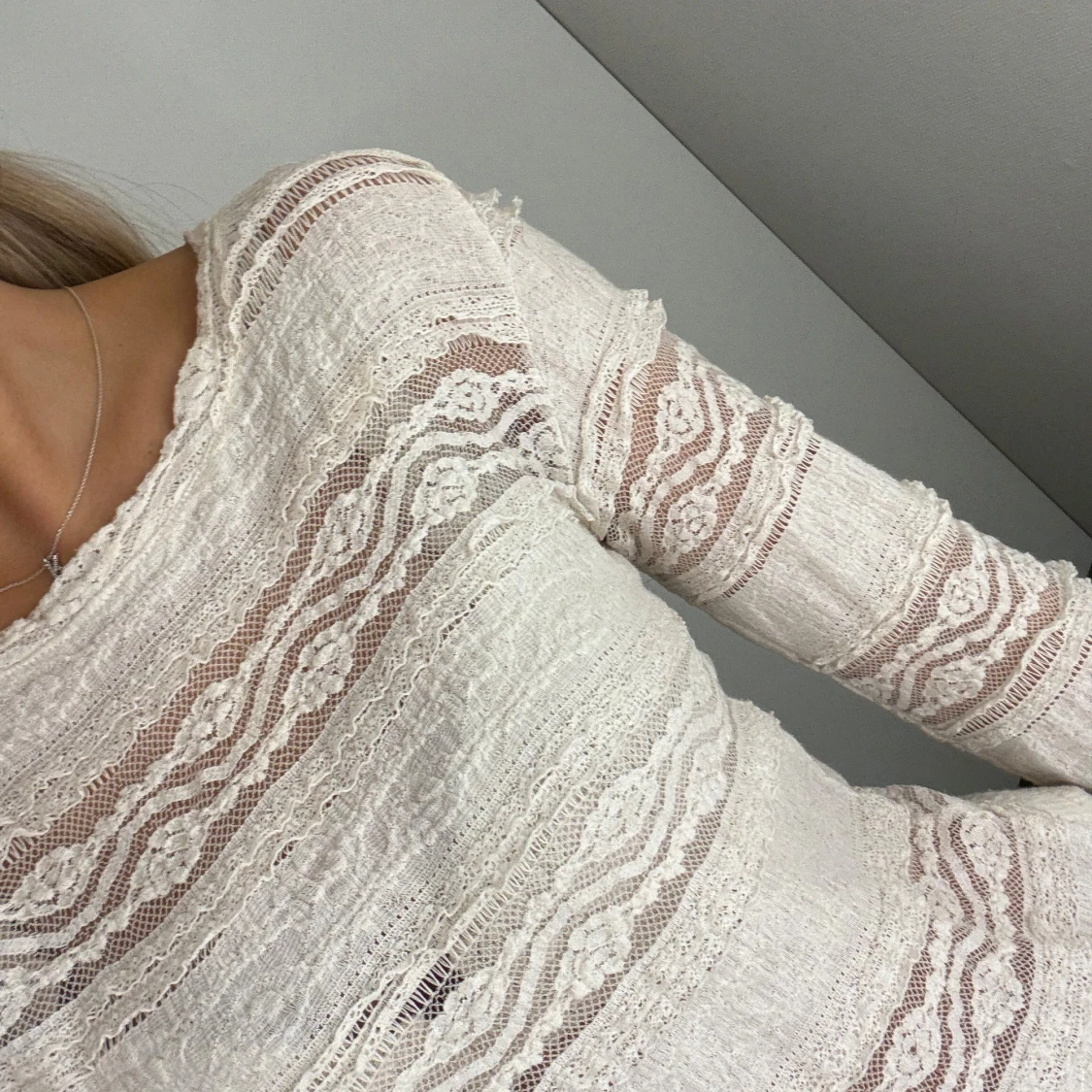 vit spets tröja - 90