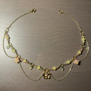 Pink, yellow and green butterfly necklace  - Handmade butterfly necklace.🎀