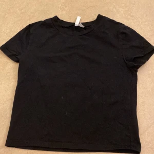 Svart kortärmad t-shirt - En enkel och stilren svart t-shirt med korta ärmar. Perfekt basplagg för alla tillfällen. Tillverkad i mjukt material för en bekväm passform. I storlek L, men passar absolut för XS och S också!!❤️🫶🏼🫶🏼🫶🏼😊