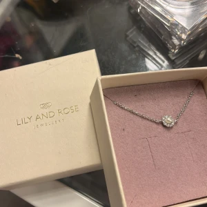 Halsband från Lily and Rose - Elegant halsband från Lily and Rose med en glittrande sten i mitten. Kedjan är i silverfärg och smycket kommer i en fin presentask. Perfekt för att ge en touch av glamour till din look. Nypris 349🩷aldrig använd