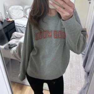 Grå sweatshirt med tryck - Säljer en grå sweatshirt från Wood Wood. Ser oanvänd ut och kommer i jättebra skick❤️ pris kan diskuteras 