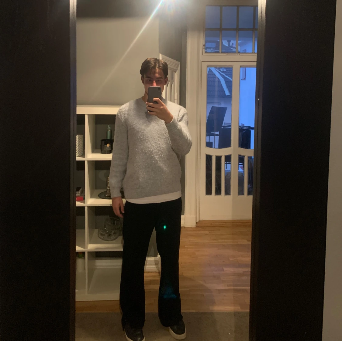 Stickad Ljusblå Tröja