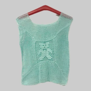 Teddibear ljusblå turkos virkad topp - Virkad topp