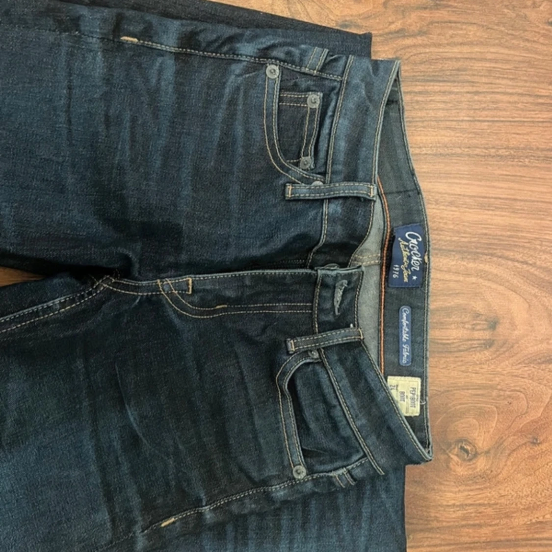 Lågmidjade crocker jeans - 1