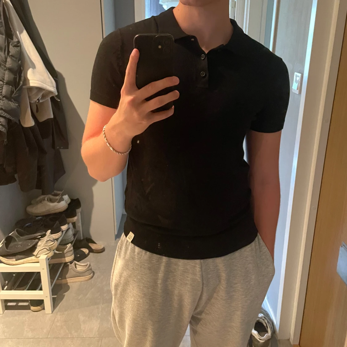 Svart pikétröja från Collusion - 91