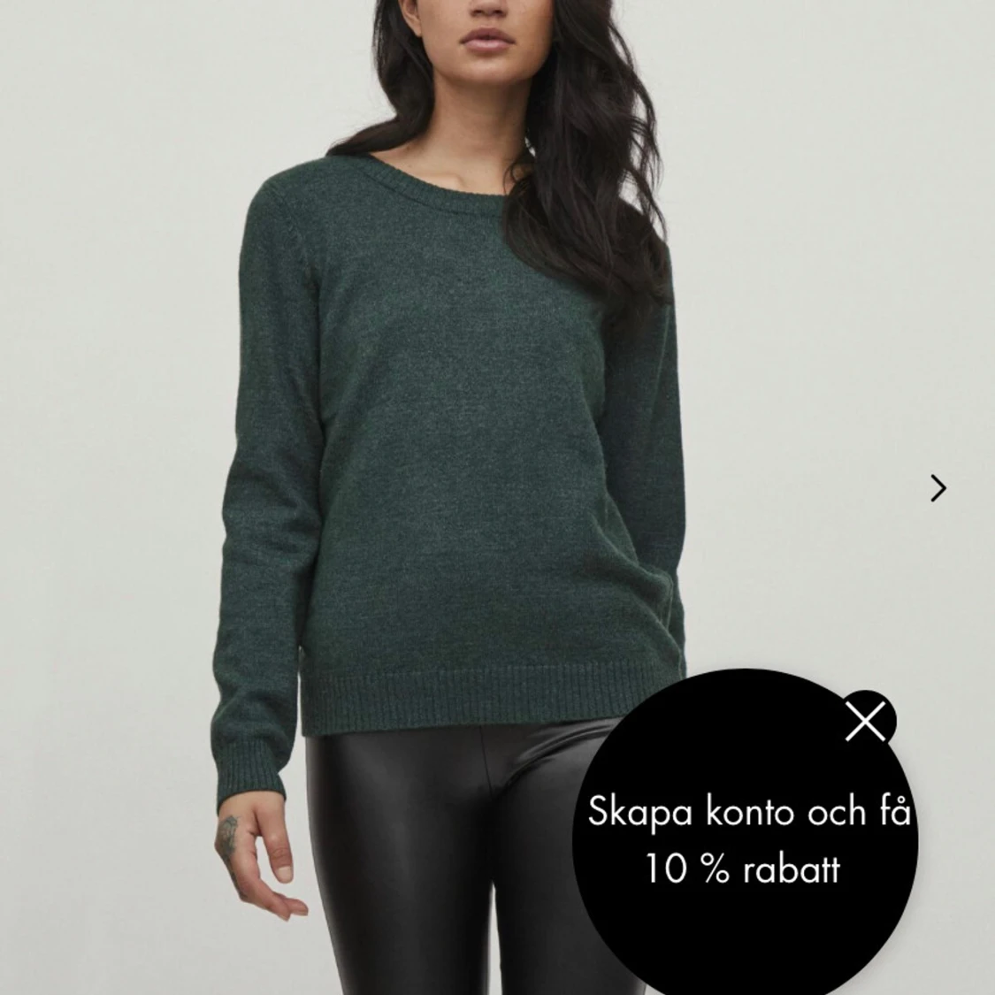 Mörkgrön stickad tröja  - 74