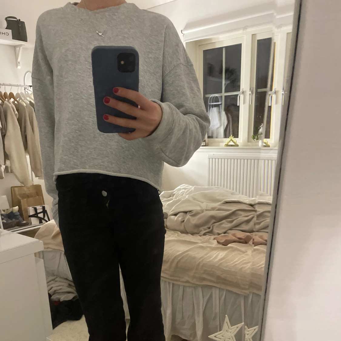 Grå sweatshirt - 90