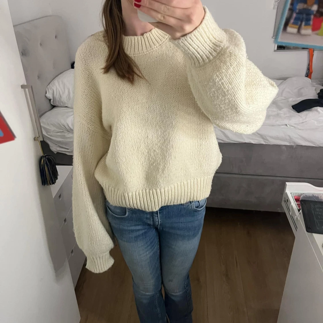 Beige stickad tröja från ADPT - 90