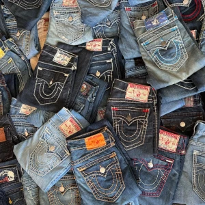 True Religion Jeans - DEPOP @7iow                                                                           everything is for sale on my depop, new true religion posted every few days, huge stock! sizes 28-38, all rare stitches, all authentic. international shipping too