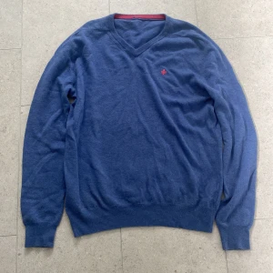 299 - Vringad blå morris tröja. 100% merinoull. Skriv vid frågor/intresse