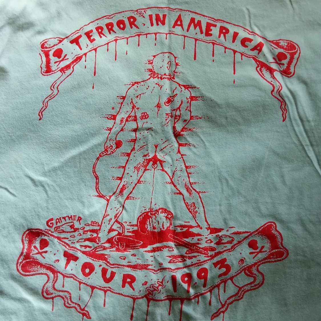 Vit t-shirt med GG Allin-tryck - 91