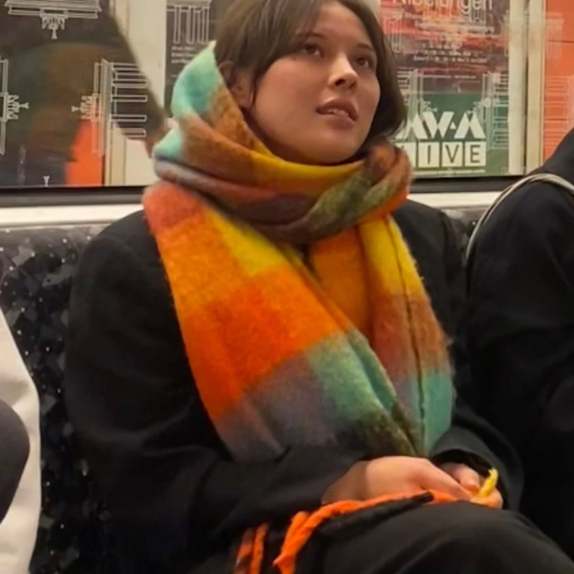 Färgglad rutig halsduk - 90