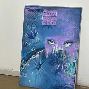 Liten & abstrakt tavla av stitchingneedles  - Tavla i akryl, ca 20x30cm