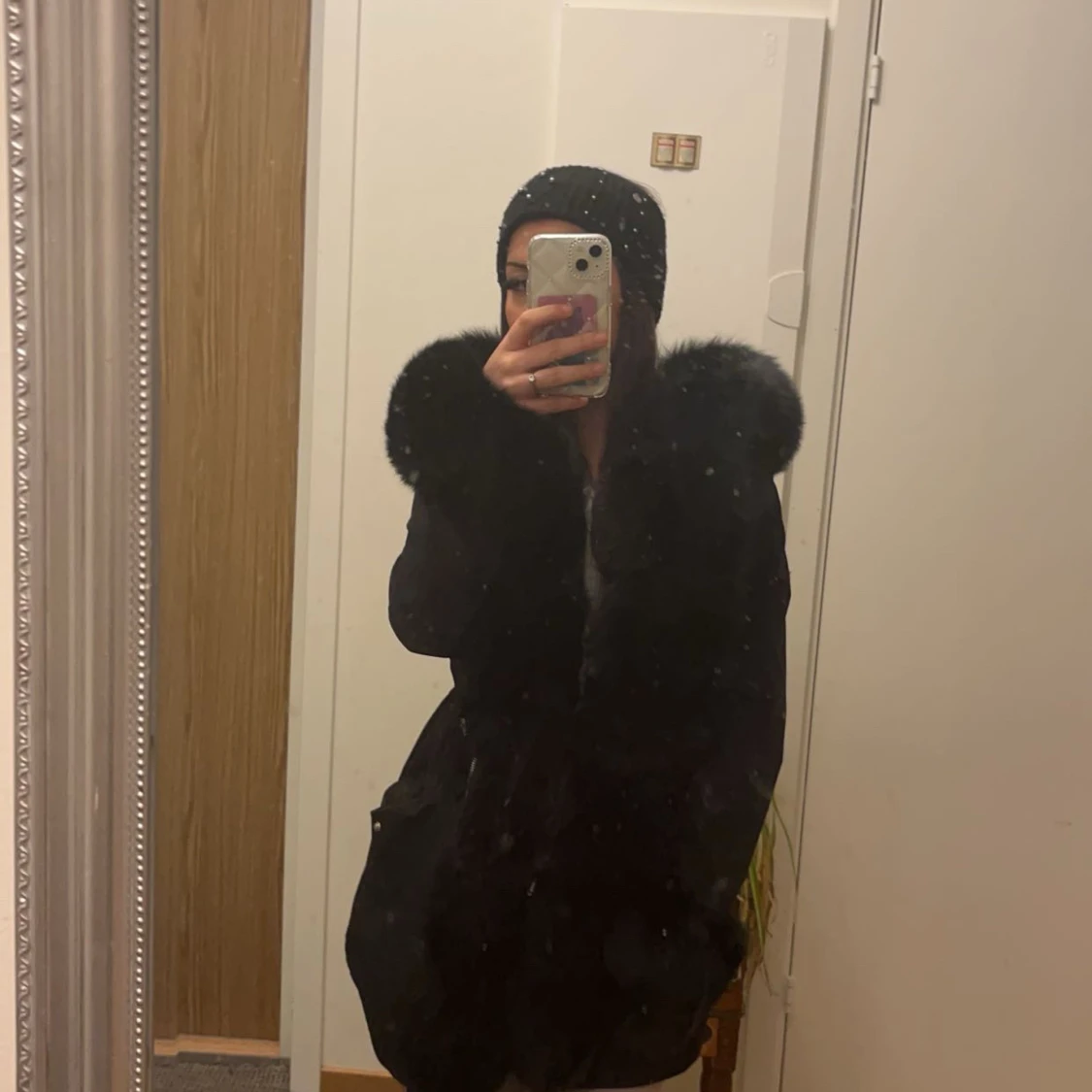 Svart fatima parker jacka  - 90