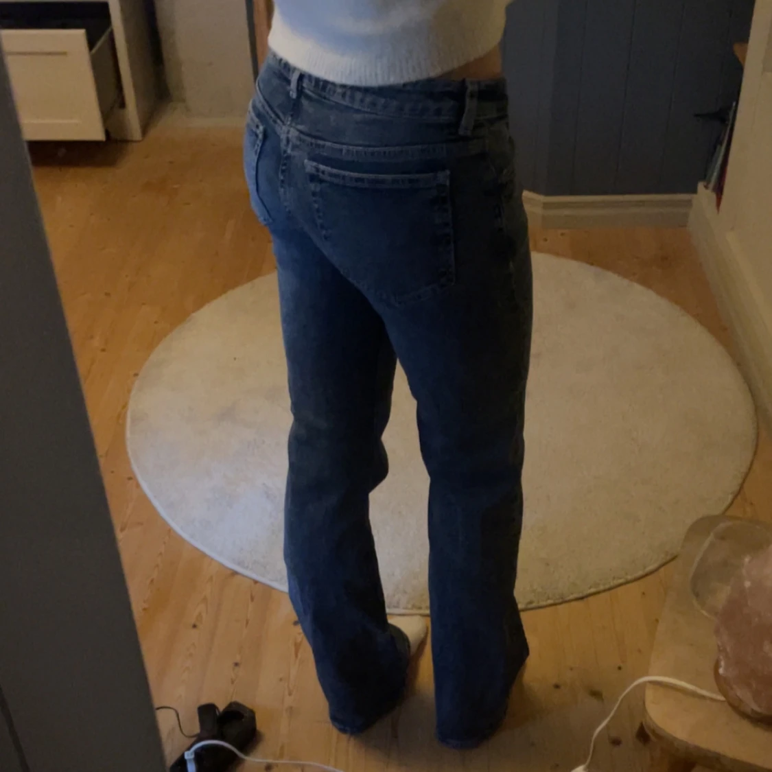 Blå bootcut jeans - 90