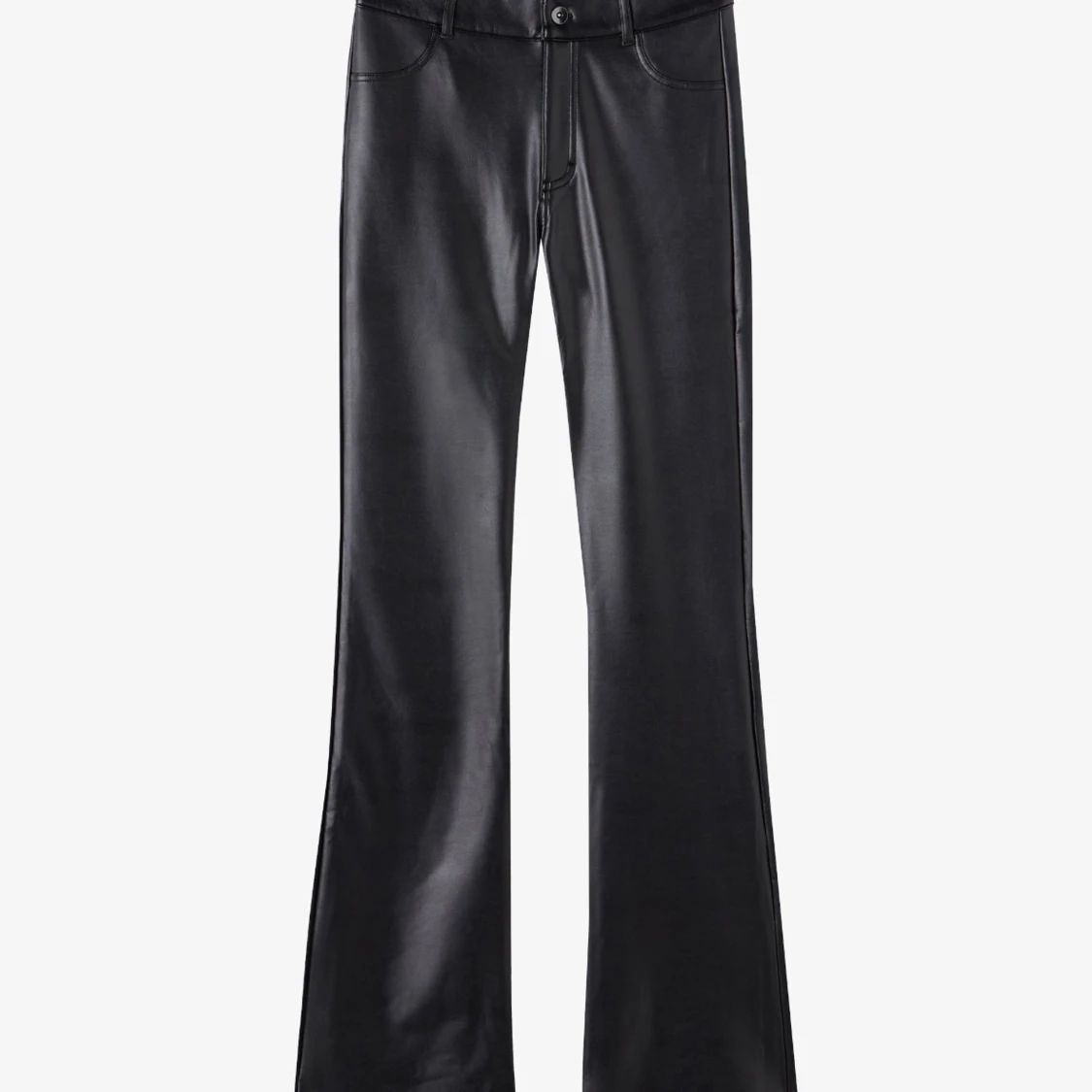 Svarta skinnbyxor med bootcut