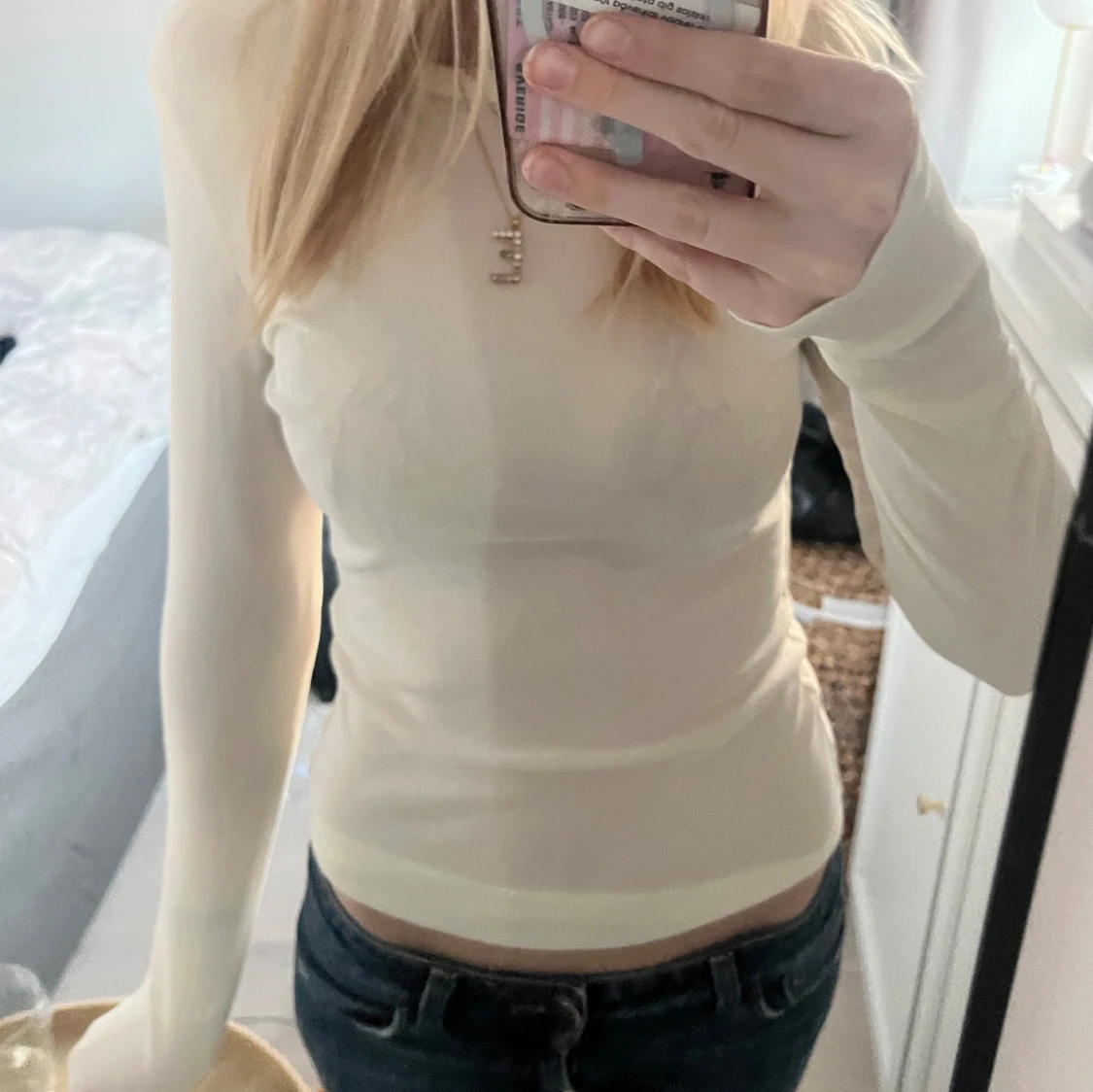 Vit långärmad topp - 1