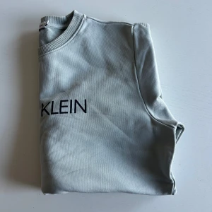 Grå sweatshirt från Calvin Klein - Säljer en stilren grå sweatshirt från Calvin Klein med deras logga tryckt på bröstet. Perfekt för en avslappnad look. Hör av er vid minsta fundering!