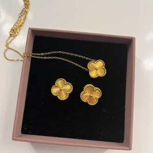 Smyckesset - Guldiga örhängen och halsband, de rostar ej!💛(obs, låda följer ej med)