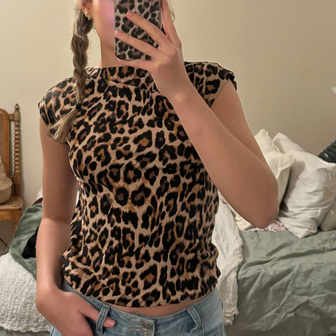 Leopardmönstrad topp - 90